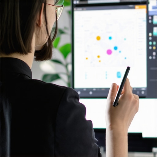 Business owner reviewing maps analytics dashboard