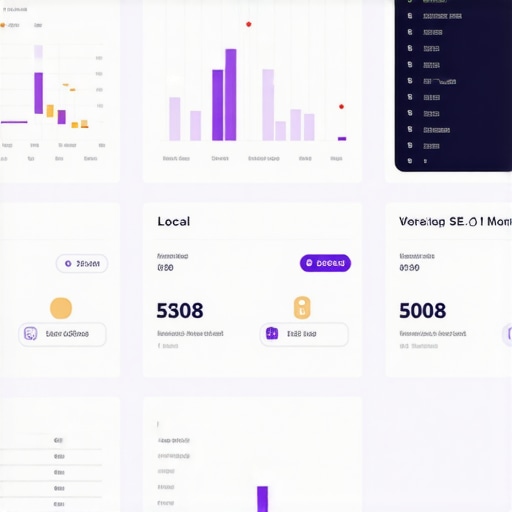 Screenshot of local SEO analytics dashboard with rankings and performance metrics.