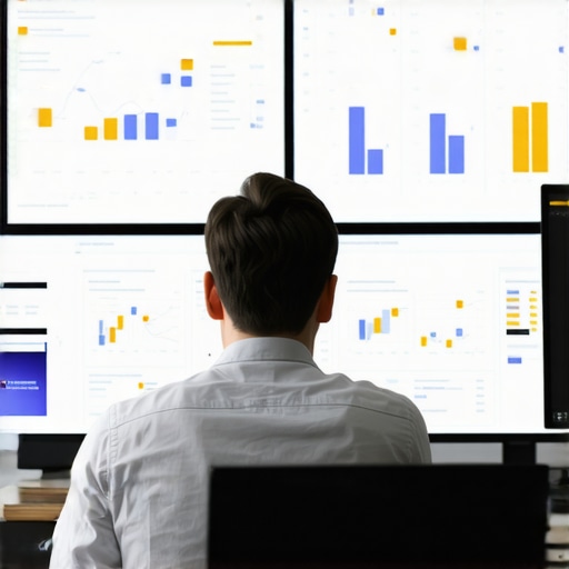 Person working with multiple digital dashboards to monitor local SEO metrics