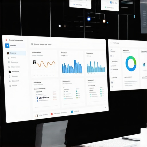 A detailed diagram showing interconnected SEO analytics dashboards and tools.