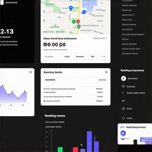 Screenshot of a comprehensive local SEO dashboard showing maps analytics, KPIs, and rankings.